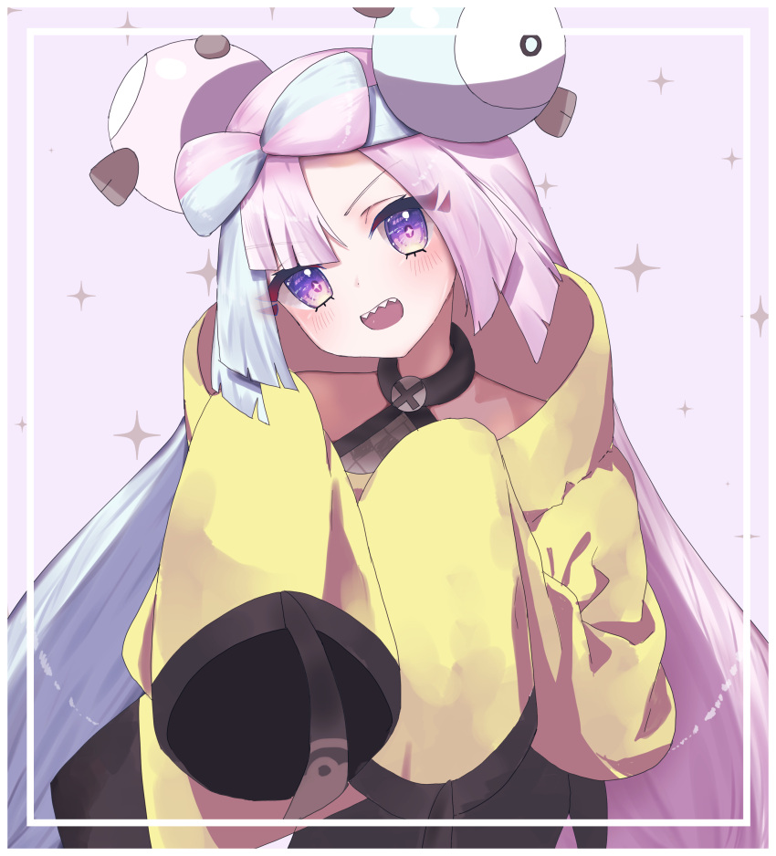 absurdres, bow-shaped_hair, character_hair_ornament, hair_ornament, hexagon_print, highres, iono_(pokemon), jacket