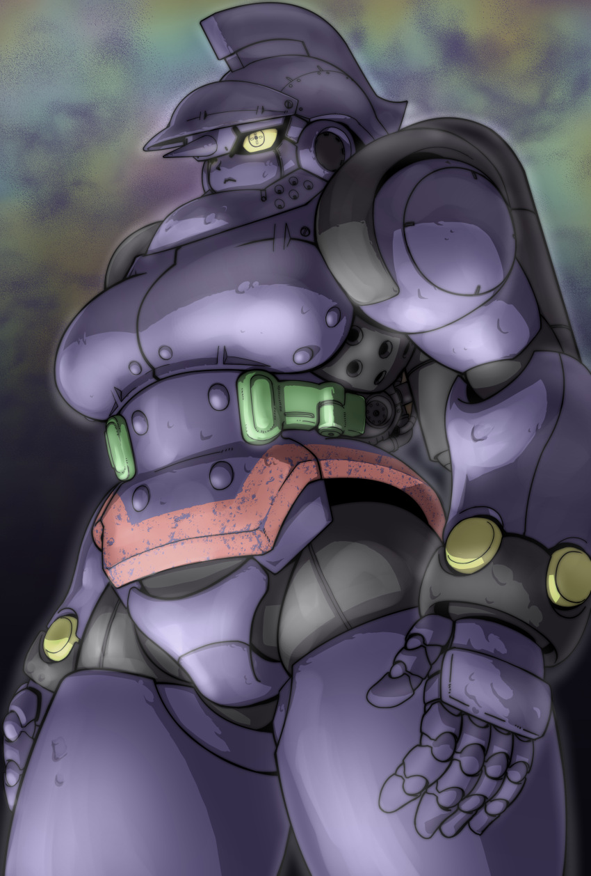 absurdres, arms_at_sides, em_(akunomachine), helmet, highres, mecha, mecha_musume, no_humans