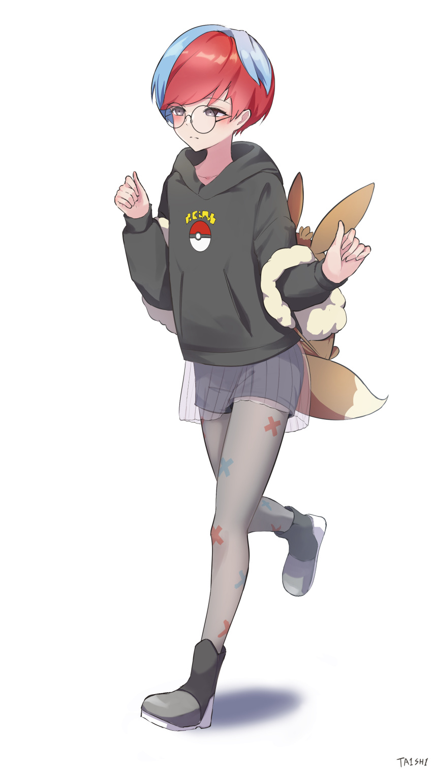 1girl, absurdres, backpack, bag, bangs, blue_hair, blush, boots