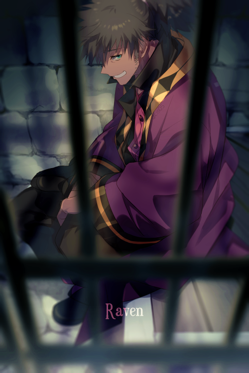 1boy, belt, black_hair, character_name, echo_(circa), full_body, looking_at_viewer, male_focus