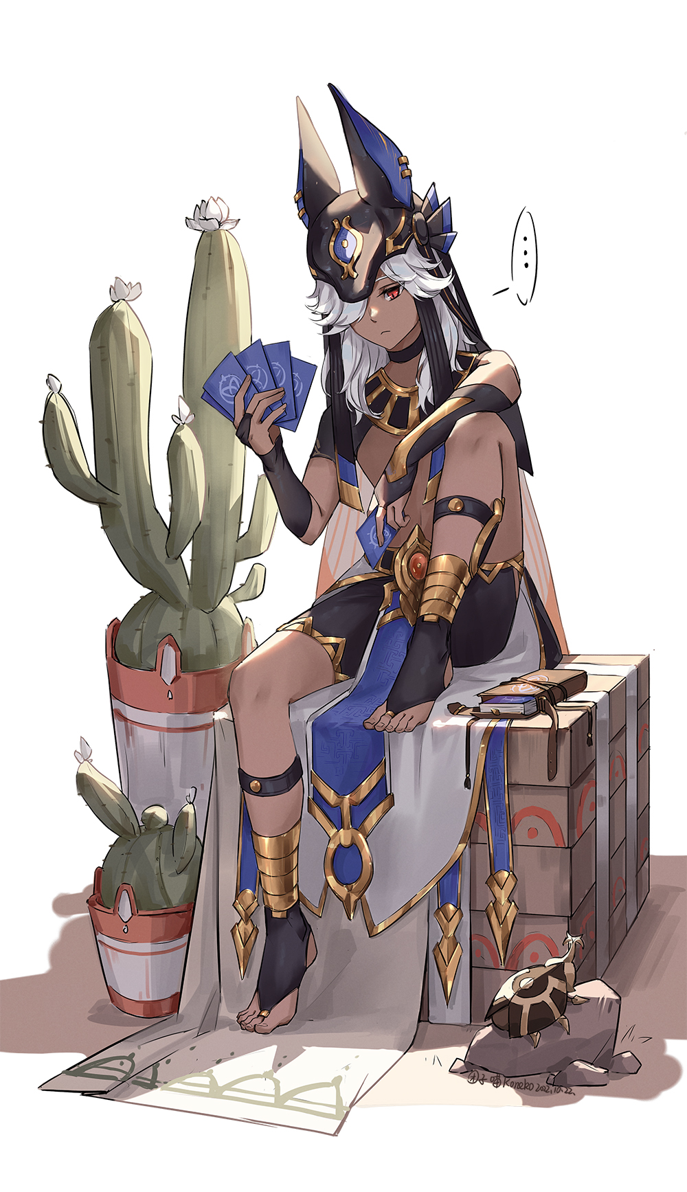 ..., 1boy, animal_hat, bangs, beetle, black_choker, black_headwear, bug