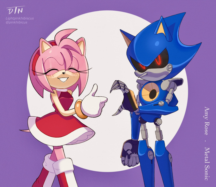amy_rose, animal_ears, animal_nose, armor, artificial_eye, artist_name, blue_armor, blush