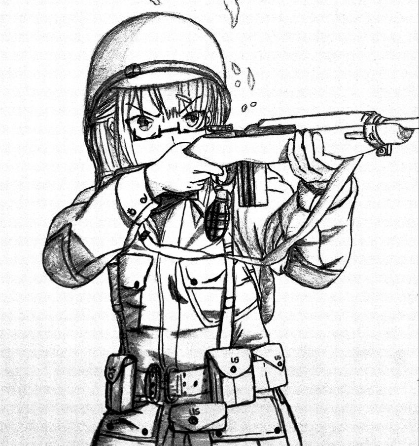 101st_airborne, 1girl, airborne, armor, army, explosive, girls_frontline, grenade