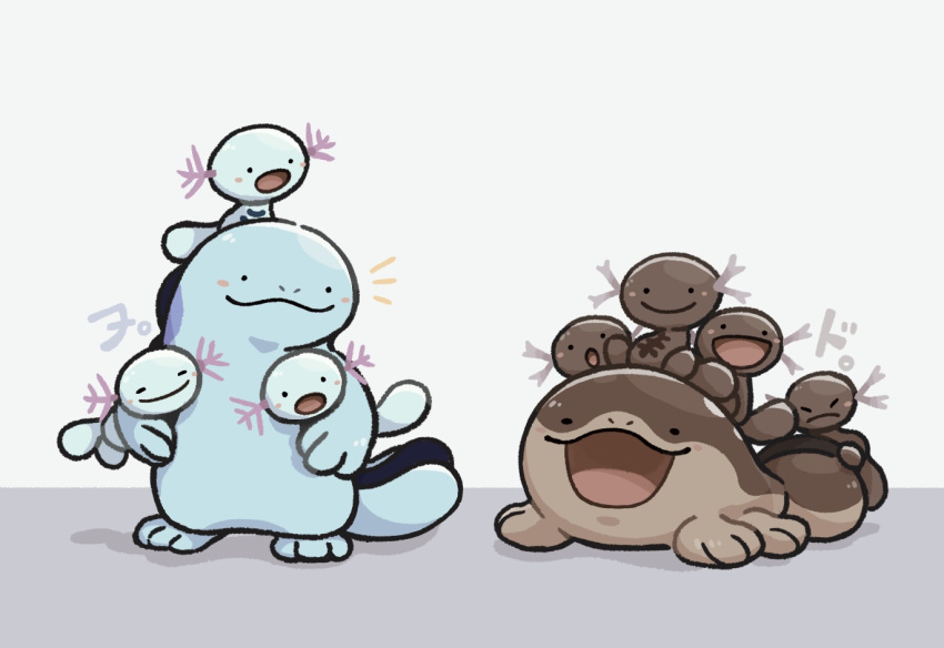 ._., :3, blue_skin, clodsire, colored_skin, evolutionary_line, holding, holding_pokemon