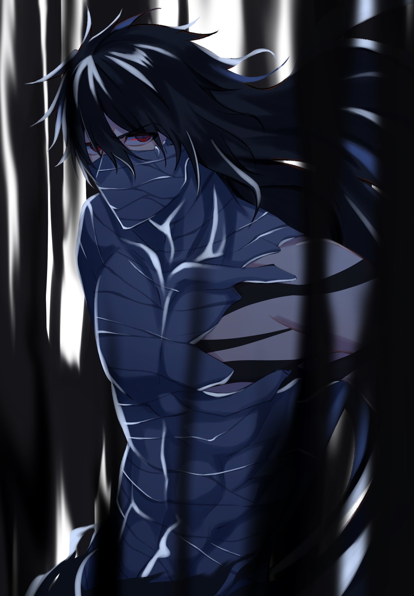 1boy, 21_isbivm, black_hair, bleach, hair_between_eyes, highres, kurosaki_ichigo, looking_at_viewer