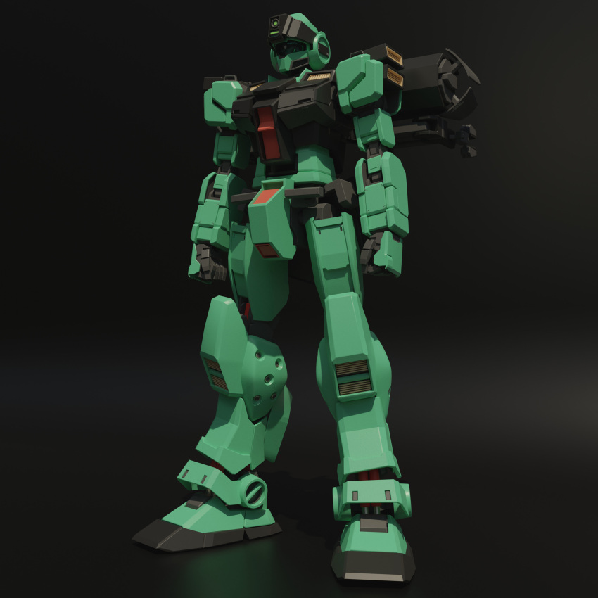 3d, absurdres, blender_(medium), clenched_hands, concept_art, english_commentary, gm_sniper_ii, gradient