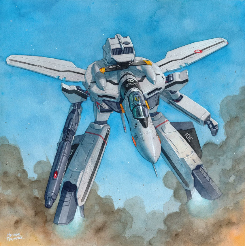 artist_name, canopy_(aircraft), clenched_hand, commentary, english_commentary, gerwalk, gun, gunpod