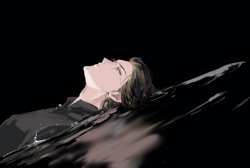 0000-111-0100-0, 1boy, ancient_sun_god, bangs, black_background, black_hair, black_shirt, chinese_commentary
