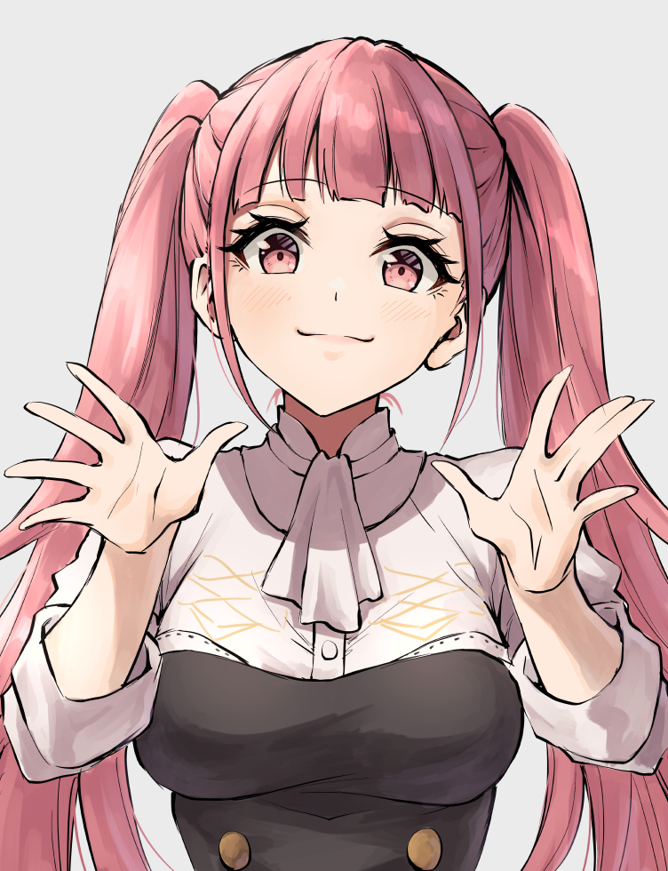 1girl, ascot, bangs, breasts, buttons, closed_mouth, eyelashes, fire_emblem
