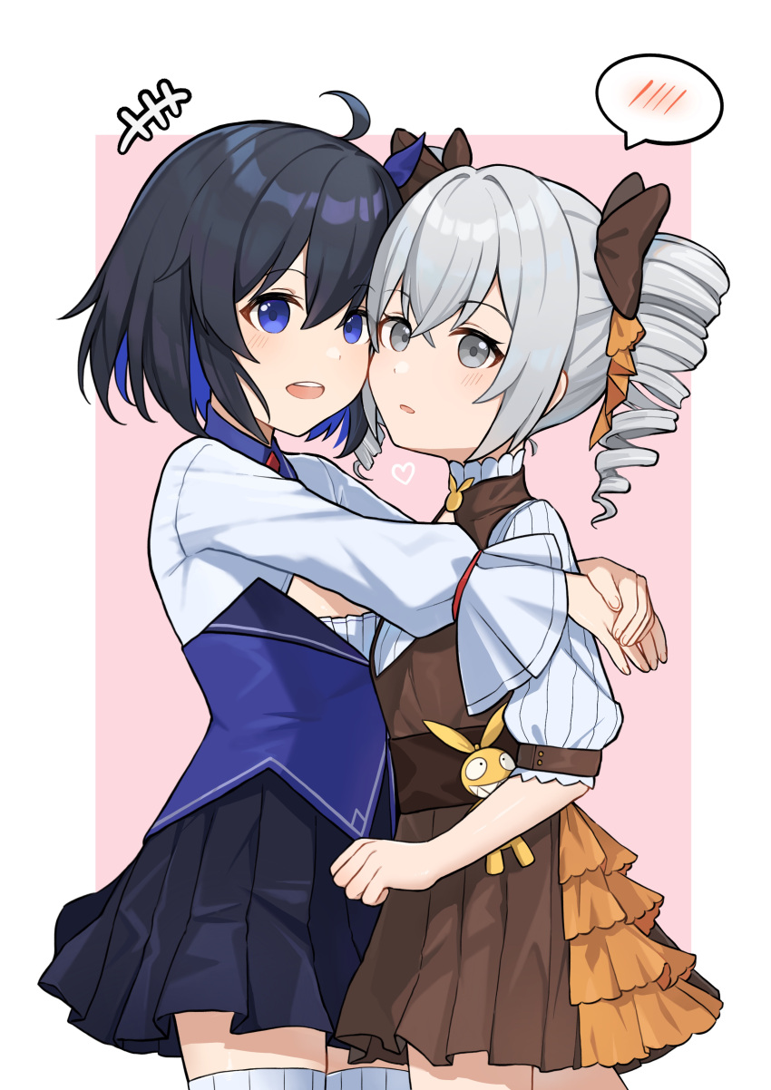 :d, absurdres, ahoge, bangs, black_hair, blue_eyes, bow, bronya_zaychik