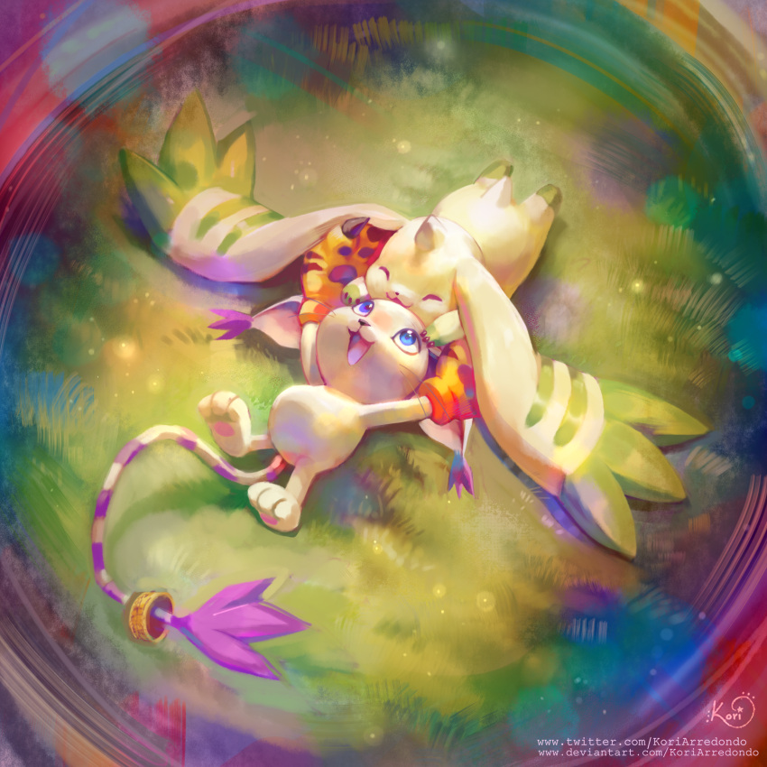 :d, ^_^, absurdres, blue_eyes, cat, closed_eyes, creature, digimon