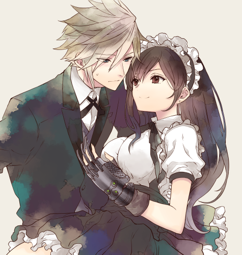 1boy, 1girl, bangs, black_hair, black_skirt, blonde_hair, blue_eyes, breasts