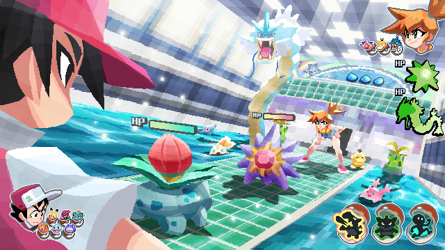 1boy, 1girl, bent_over, black_eyes, black_hair, charmander, commentary, corsola