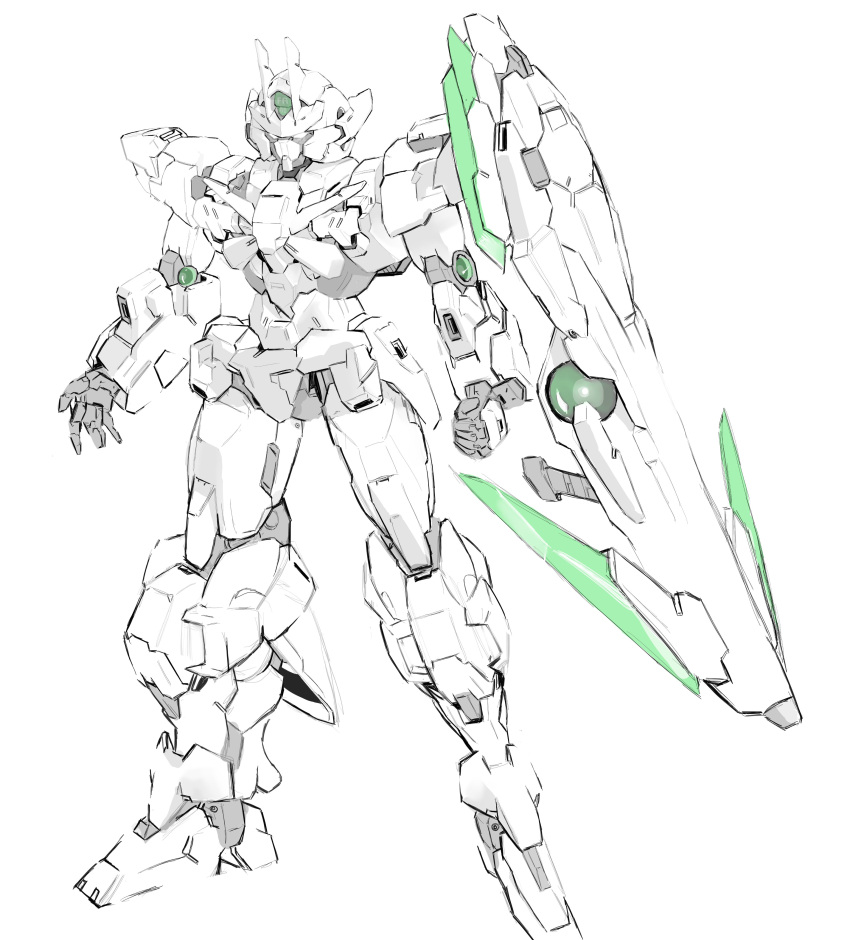absurdres, clenched_hand, full_body, gundam, gundam_00, highres, mecha, mobile_suit