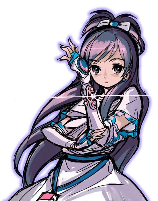 blush, bow, elbow_gloves, loli, long_hair, pretty_wa_cure