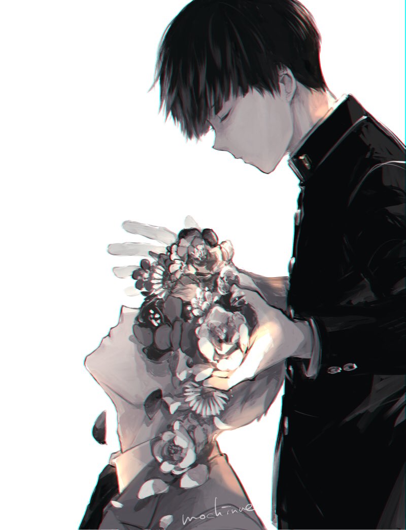 2boys, artist_name, bangs, bowl_cut, closed_eyes, closed_mouth, collared_shirt, covered_mouth