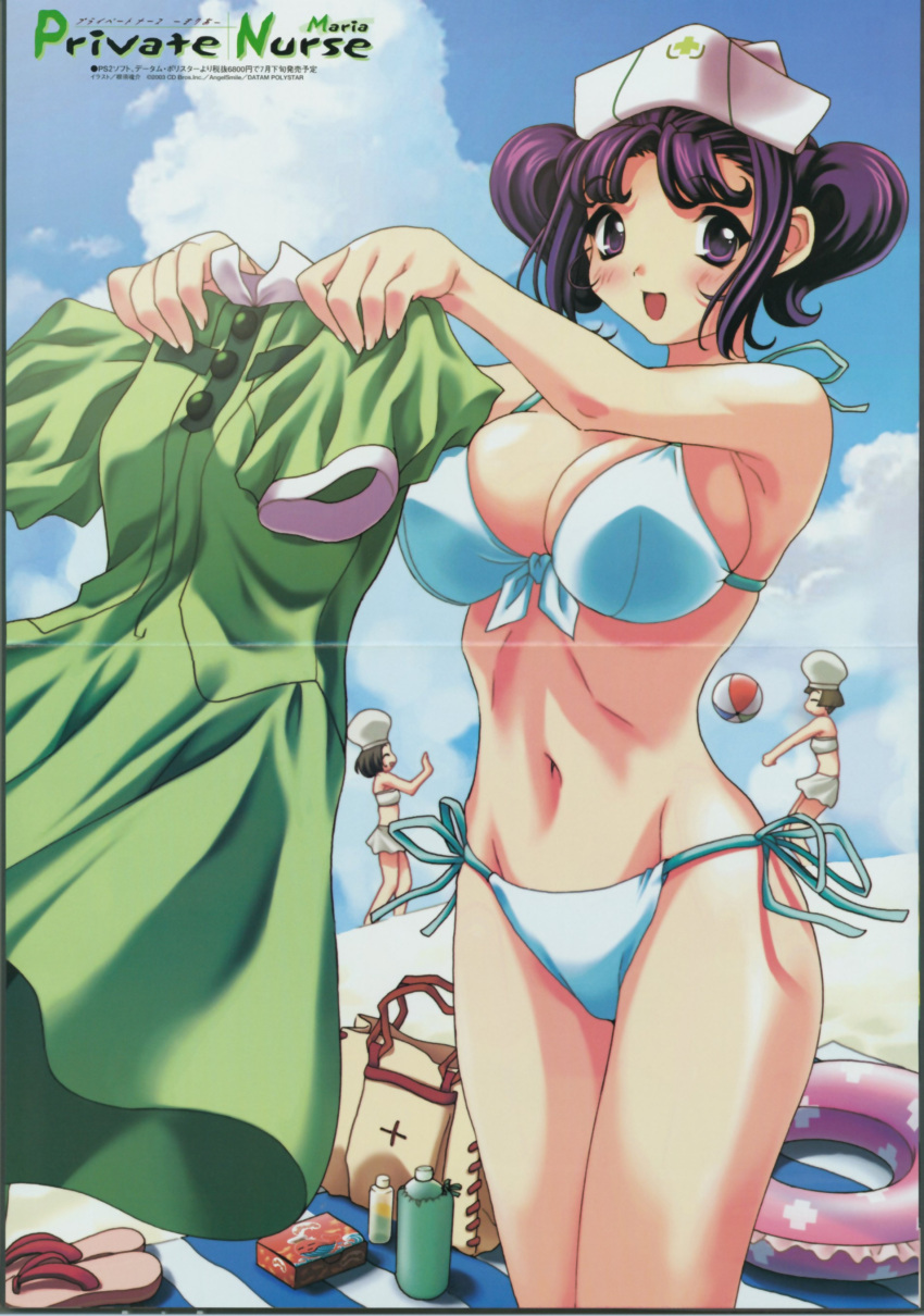 bikini, cleavage, crease, itome, konsu_konsuke, maria_(private_nurse), nurse, perapera, private_nurse, swimsuit