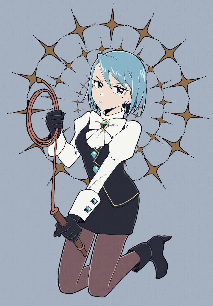1girl, absurdres, ace_attorney, ascot, black_footwear, black_gloves, black_skirt, black_vest