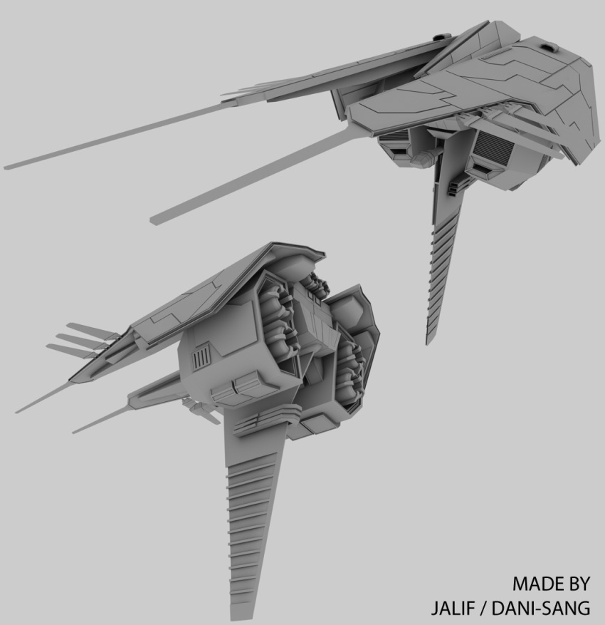 3d, artist_name, commentary, concept_art, dani-sang, eve_online, frigate_(eve_online), greyscale