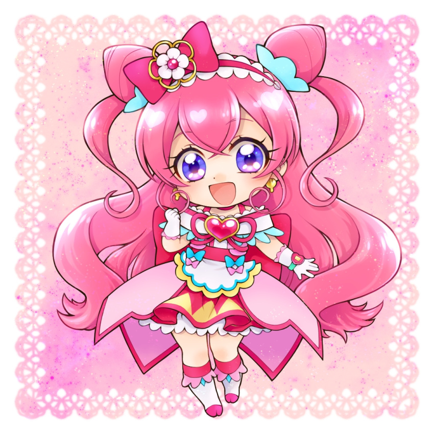 1girl, aizen_(syoshiyuki), apron, back_bow, bangs, bow, brooch, chibi