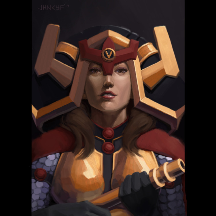 1girl, armor, big_barda, brown_hair, cape, chanyikfai, dc_comics, gloves