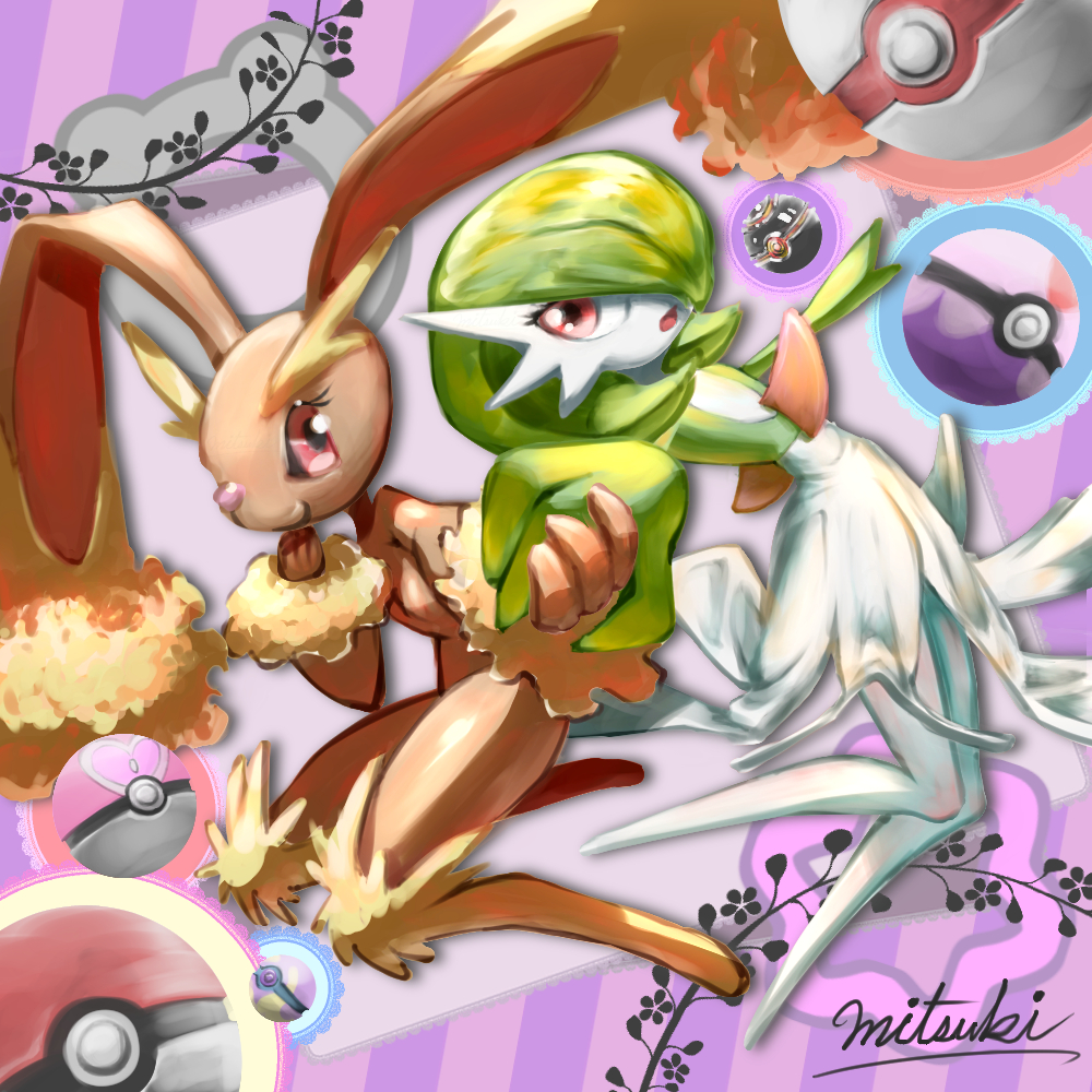 2girls, :3, animal_ears, animal_nose, arm_up, arms_up, artist_name, bangs