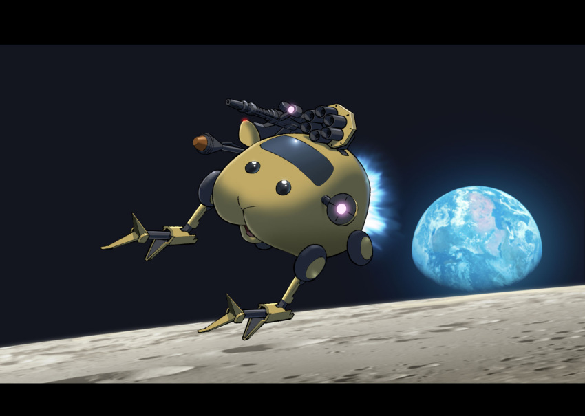 commentary_request, earth_(planet), g.yamamoto, gun, gundam, gundam_ms_igloo, highres, mechanical_arms
