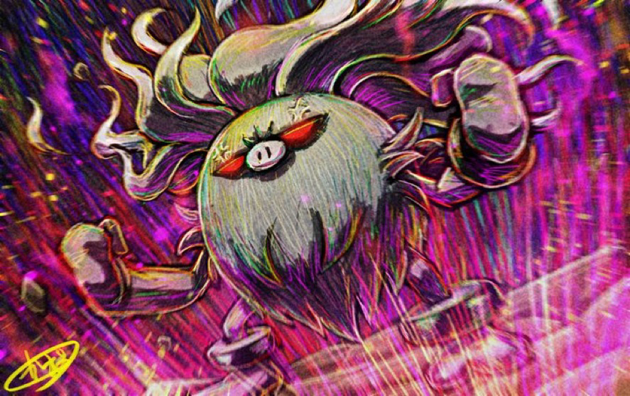 anger_vein, angry, annihilape, blurry, clenched_hands, commentary_request, energy, kaosu_(kaosu0905)