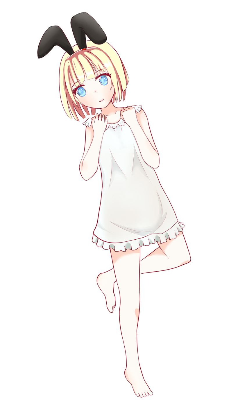 blonde_hair, erosiscon, heavy_object, highres, milinda_brantini, non-web_source, white_background