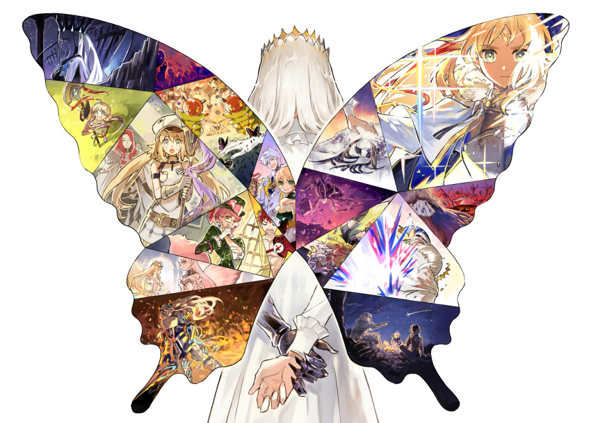 ant, armor, arms_behind_back, artoria_caster_(fate), artoria_pendragon_(fate), aurora_(fate), blanca_(fate), blood