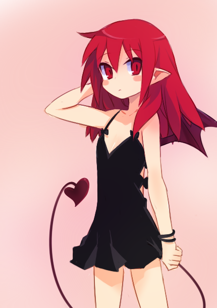 1girl, alternate_hairstyle, arm_behind_head, arm_up, bangs, black_dress, blush_stickers, cowboy_shot