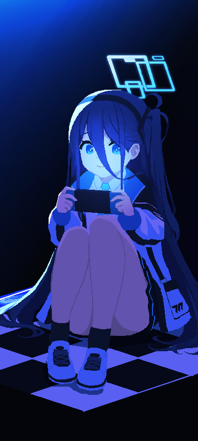 1girl, absurdly_long_hair, aris_(blue_archive), bangs, black_hairband, blue_archive, blue_eyes, blue_necktie