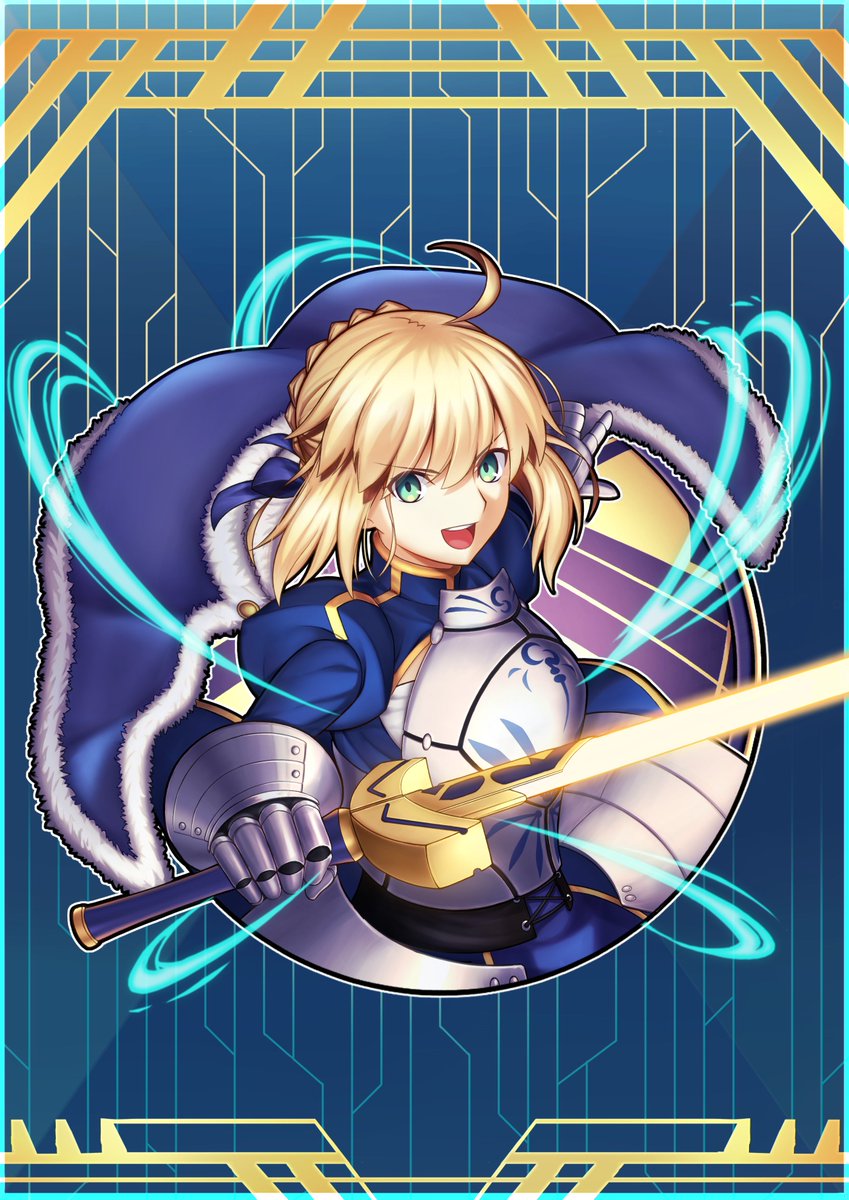 1girl, ahoge, armor, armored_dress, artoria_pendragon_(fate), blonde_hair, braid, command_code