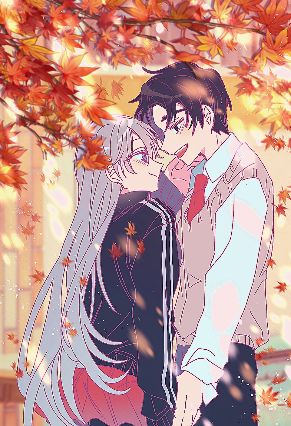 1girl, angelica_(library_of_ruina), black_pantyhose, grey_eyes, grey_hair, highres, holding_hands, kesyam_loh