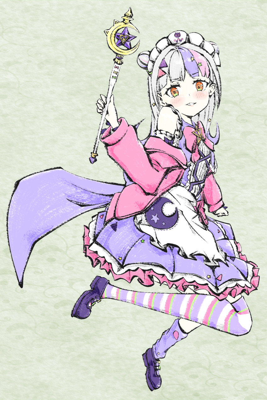 1girl, absurdres, alternate_hair_color, asymmetrical_legwear, bangs, blue_dress, blue_hair, blue_socks