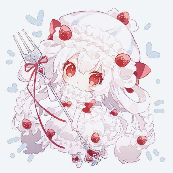 1girl, alcremie, alcremie_(salted_cream), alcremie_(strawberry_sweet), blush, braid, chibi, dress