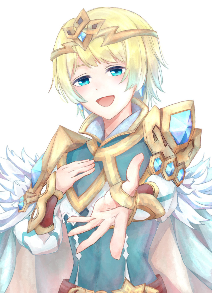 1girl, bangs, blonde_hair, blue_eyes, earrings, feather_trim, fire_emblem, fire_emblem_heroes