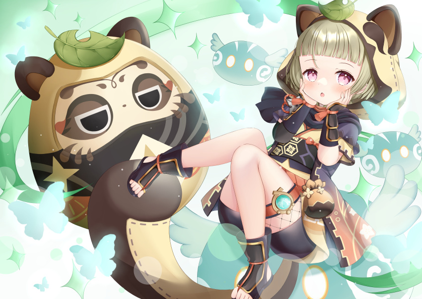 1girl, absurdres, animal_ears, animal_hood, bangs, bike_shorts, black_footwear, black_scarf