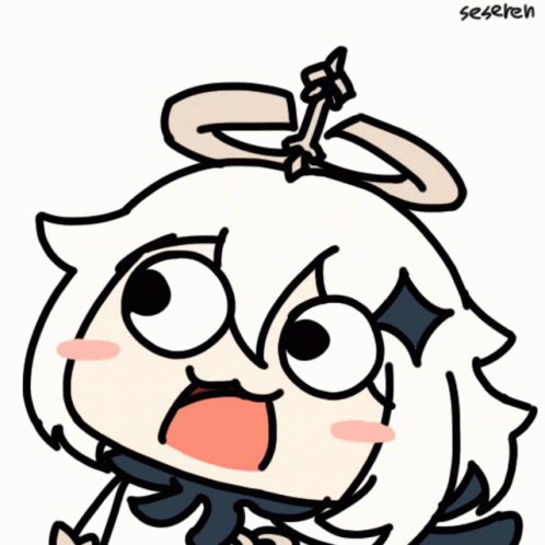 1girl, animated_gif, genshin_impact, mutsuki_face, open_mouth, paimon_(genshin_impact), seseren, short_hair