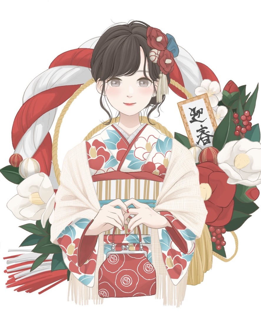 1girl, bag, bangs, black_hair, closed_mouth, cropped_torso, fingernails, floral_print