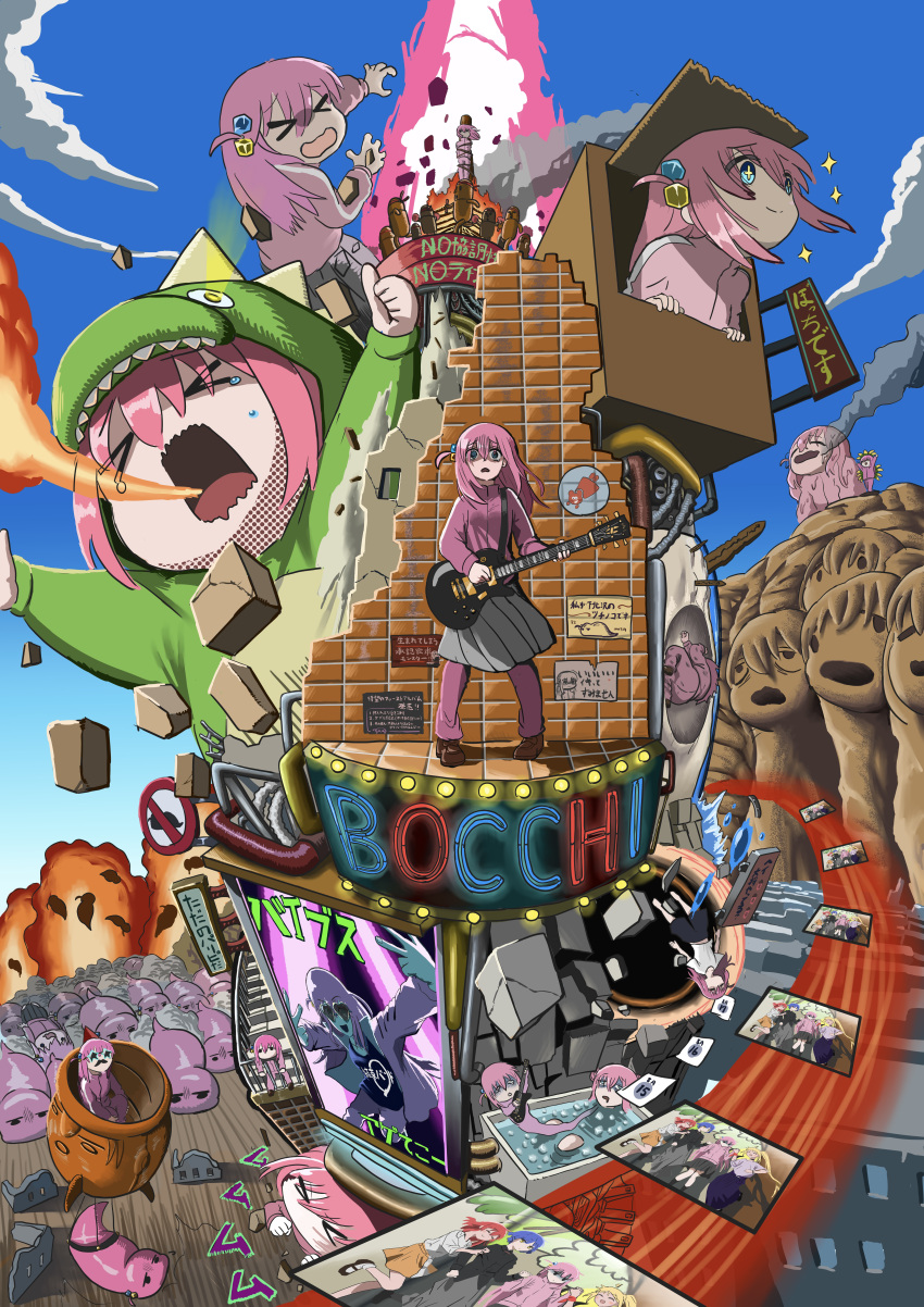 >_<, 4girls, absurdres, animal_costume, bangs, blonde_hair, blue_eyes, blue_hair