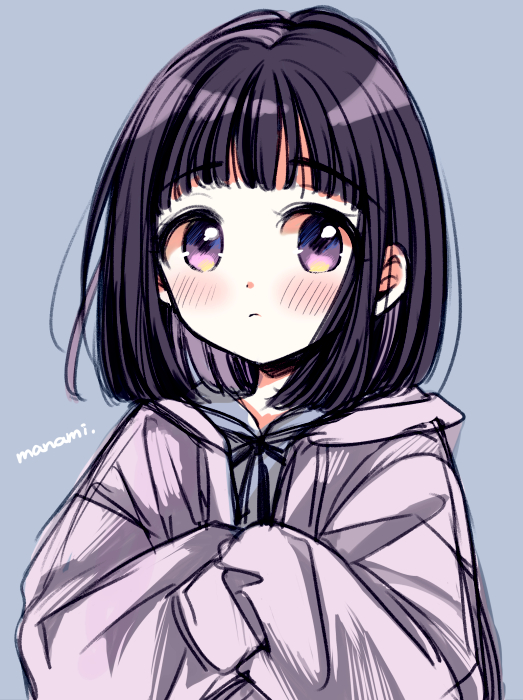 1girl, aged_down, bangs, black_hair, blush, child, closed_mouth, commentary