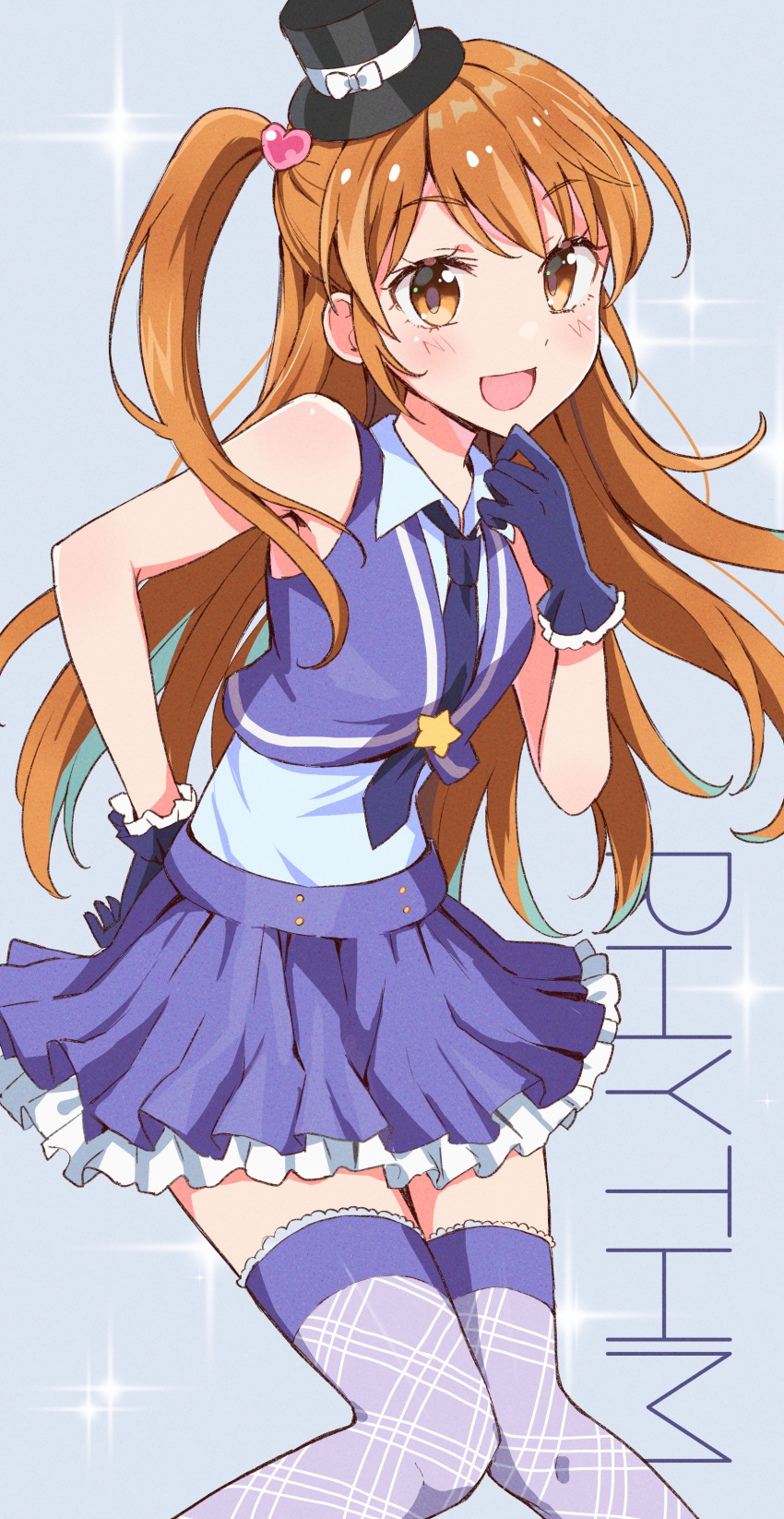 absurdres, amamiya_rizumu, bangs, blush, brown_eyes, brown_hair, gloves, hair_ornament