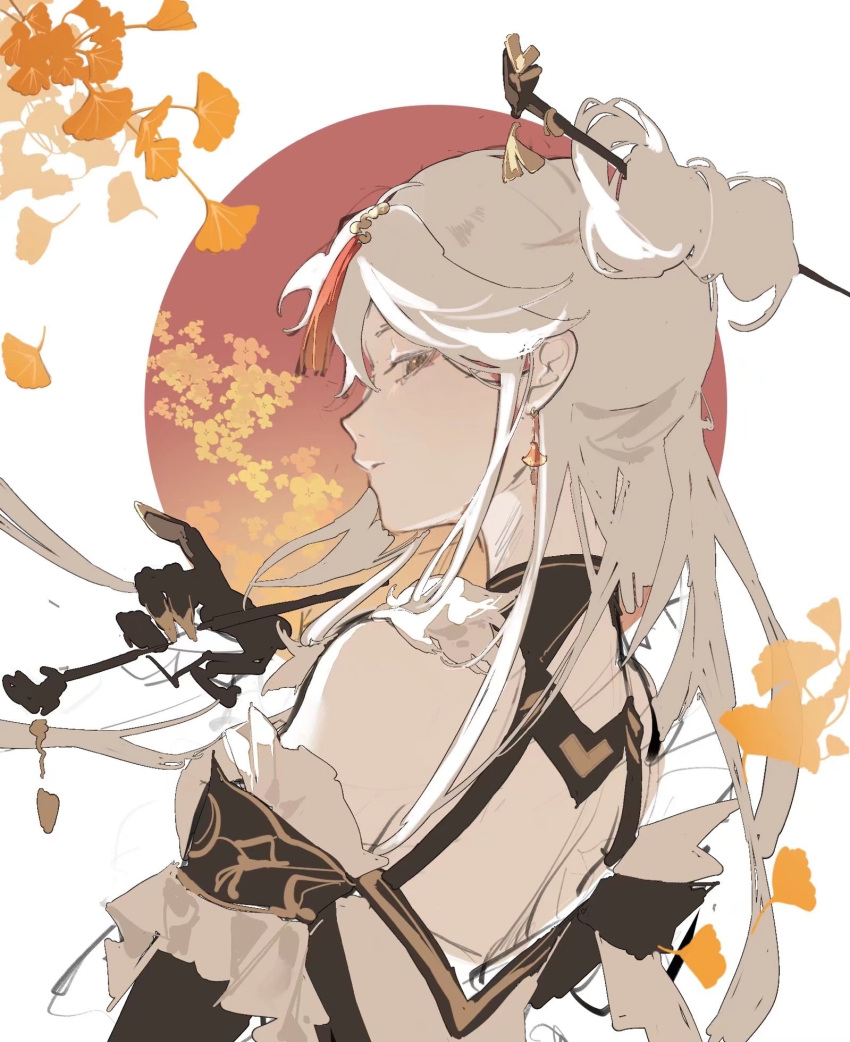 1girl, bangs, bare_shoulders, breasts, china_dress, chinese_clothes, detached_sleeves, dress