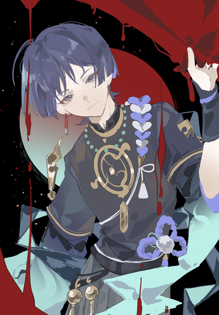 1boy, bangs, genshin_impact, hair_between_eyes, hat, highres, japanese_clothes, jingasa