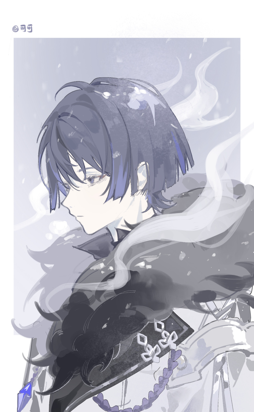 1boy, absurdres, bangs, fur, fur-trimmed_jacket, fur_trim, genshin_impact, highres