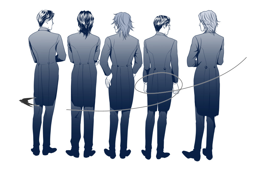 5boys, absurdres, ajino_sousuke, amamiya_shuuhei, ayumukusanagi, character_request, crossed_arms, formal