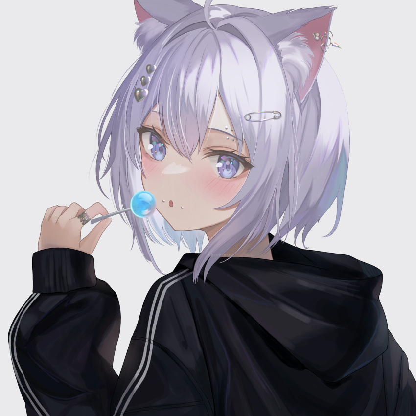 1girl, :o, absurdres, ahoge, animal_ear_fluff, animal_ears, bangs, black_jacket