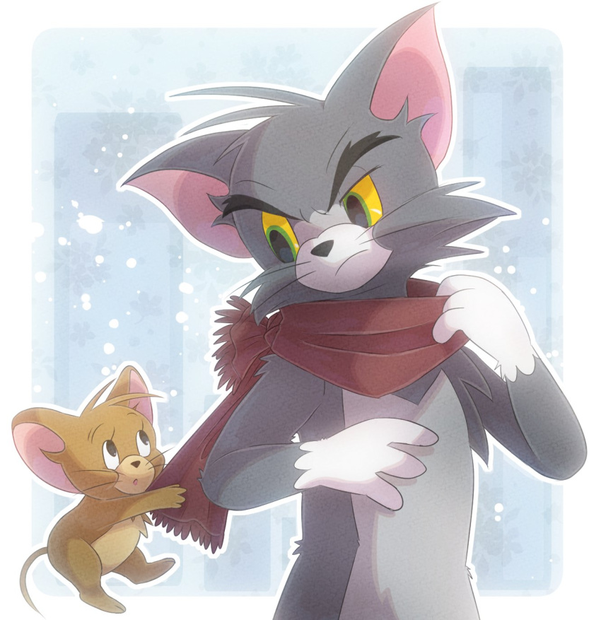 2boys, antenna_hair, cat, colored_sclera, commentary, commentary_request, frown, furry