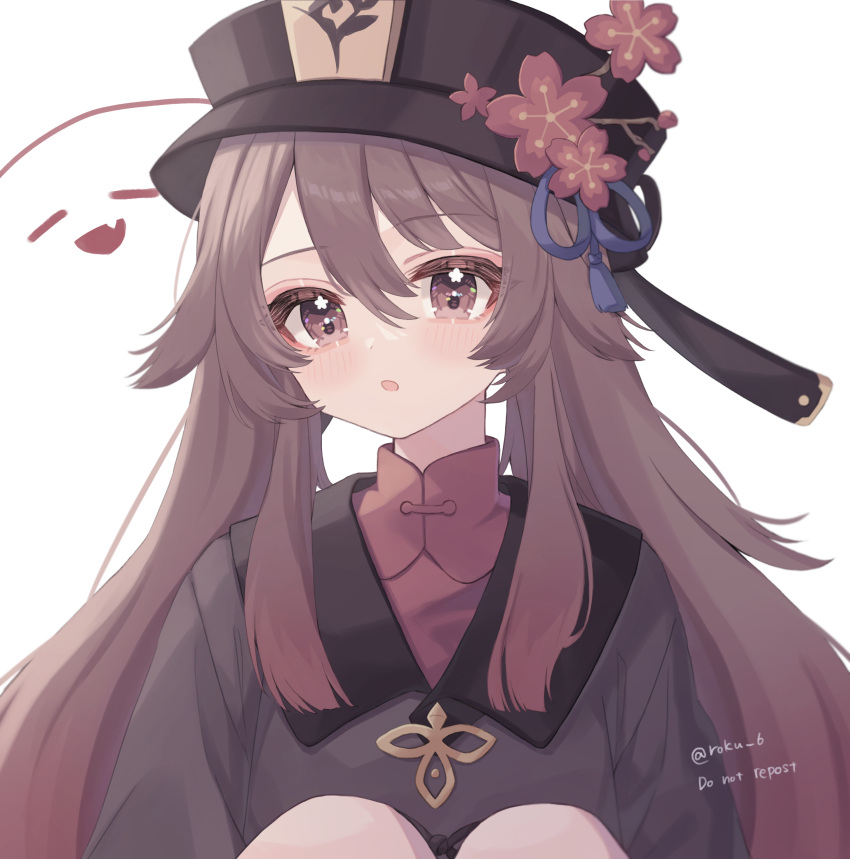 1girl, :o, absurdres, artist_name, bangs, blush, boo_tao_(genshin_impact), brown_eyes
